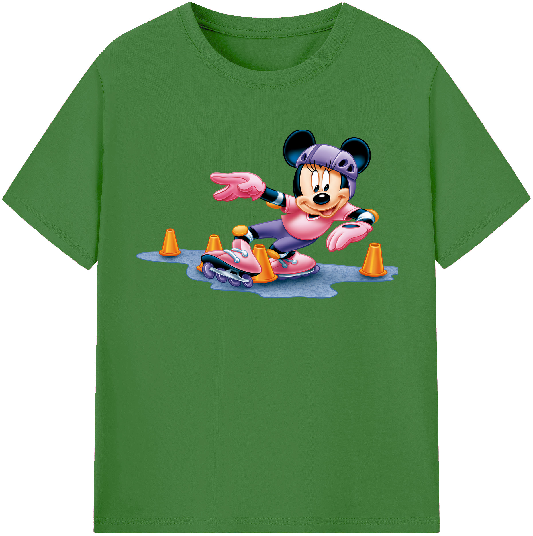 （画像用） ミッキーマウス Mickey Mouse レディースカジュアルプリントTシャツ（綿100％）